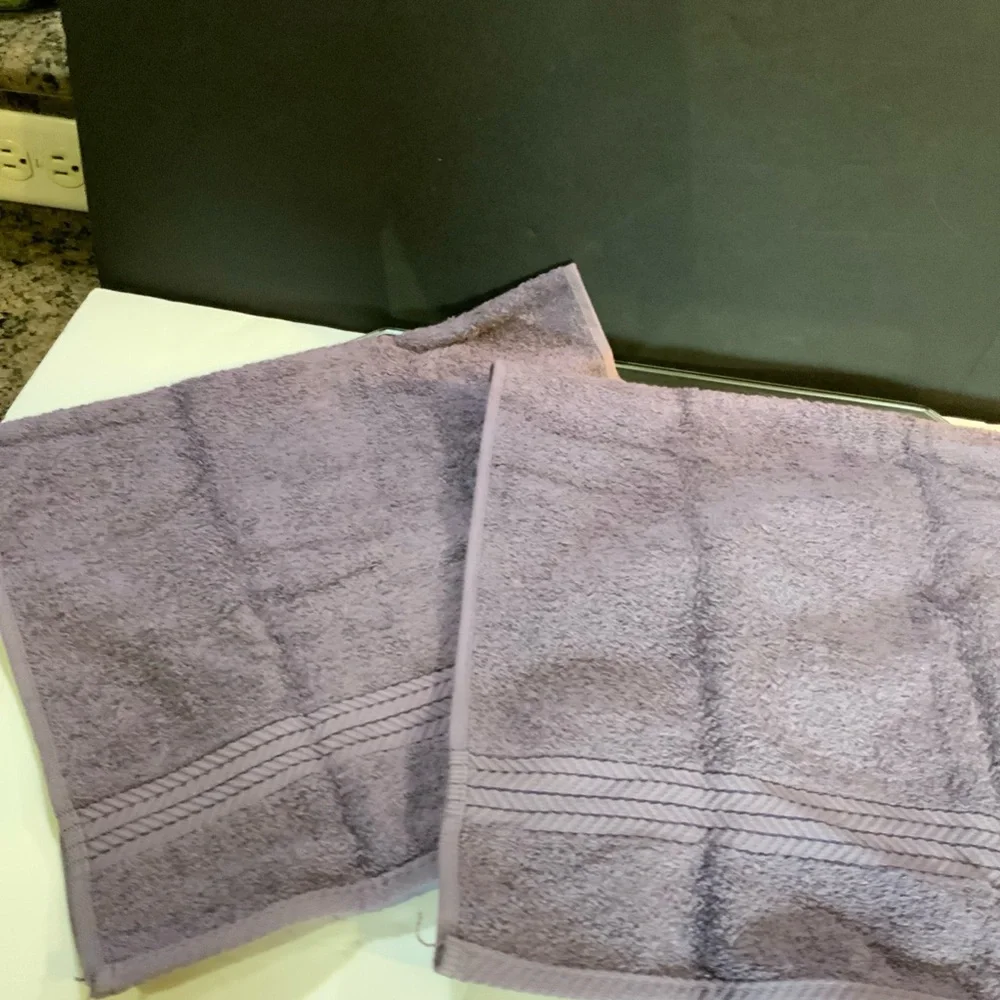 Chris Madden Home Hand Towels Purple Moon Set of 2 Egyptian Cotton Set of 2